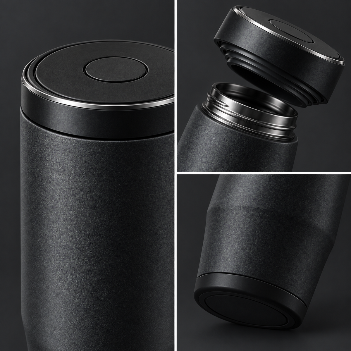 Shadow Black Thermos Bottle